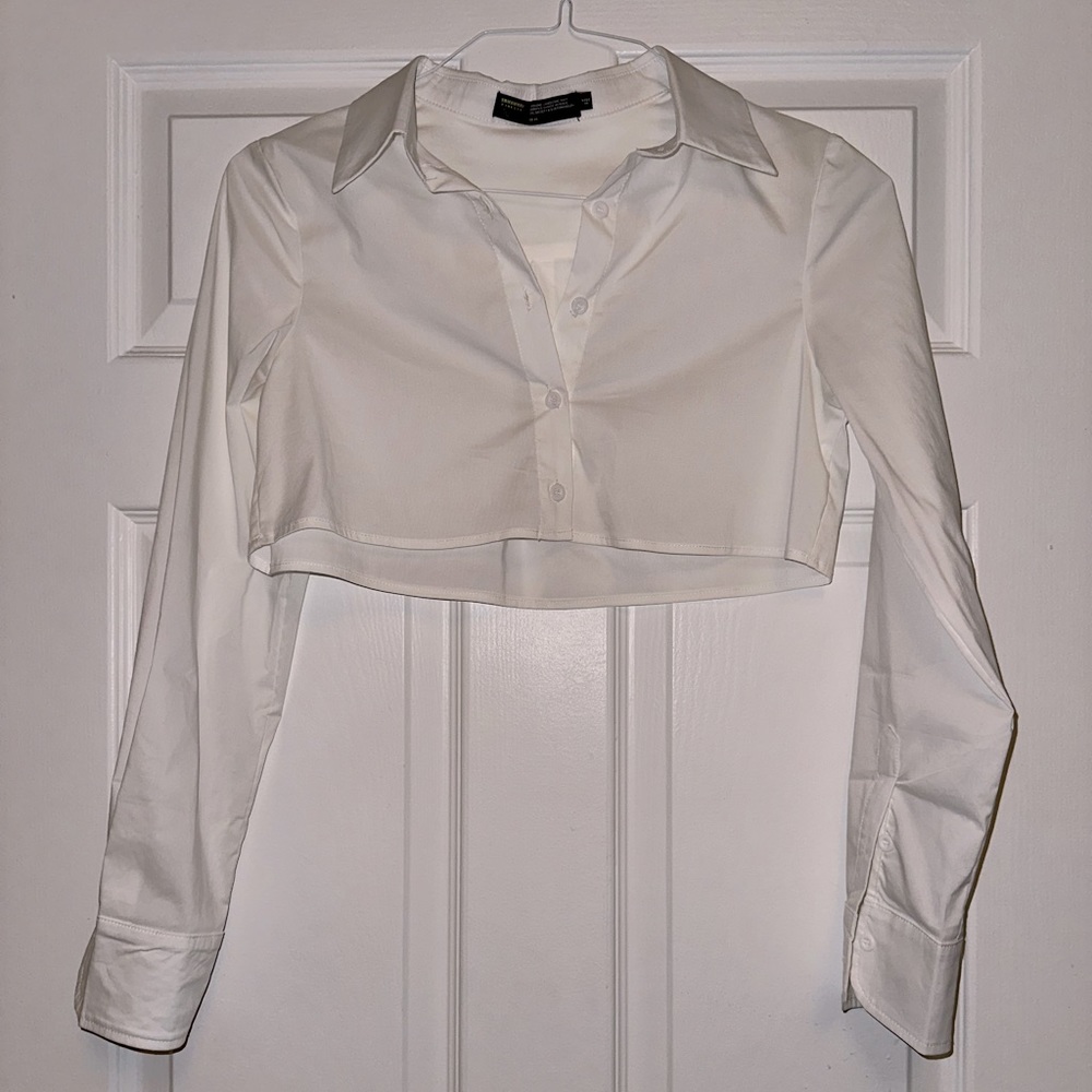 Cropped White Blouse